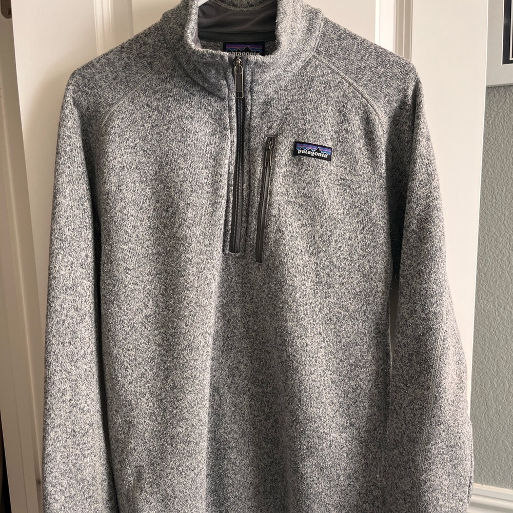 Gray Patagonia Men's Quarter Zip-Up Sweater
